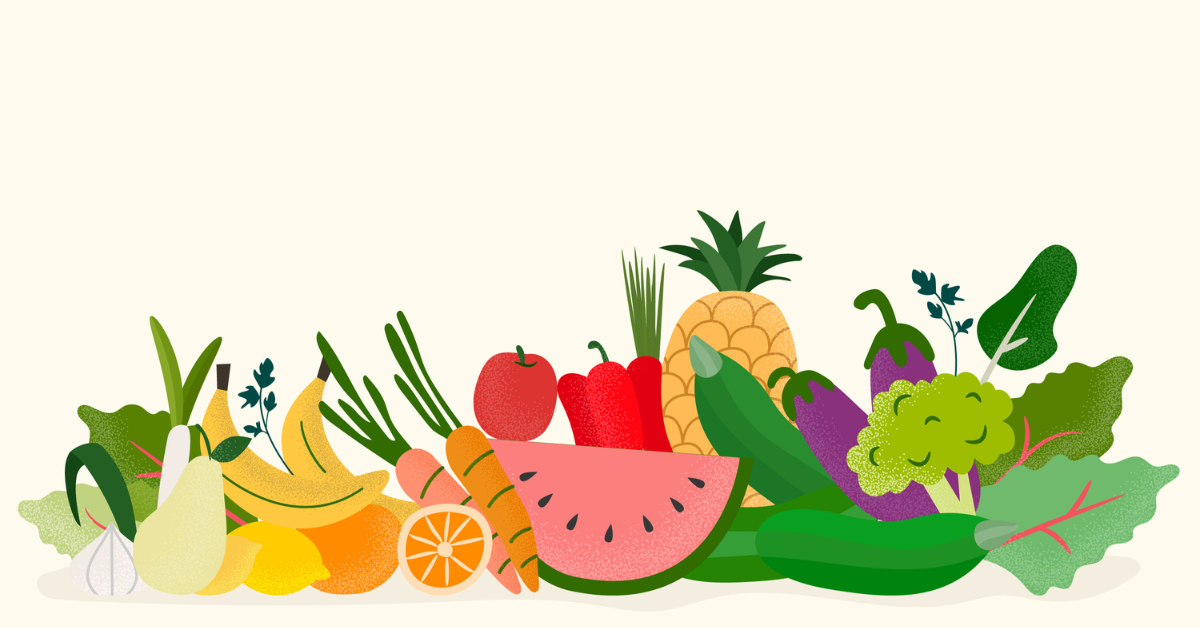 fruits and vegetables border clipart