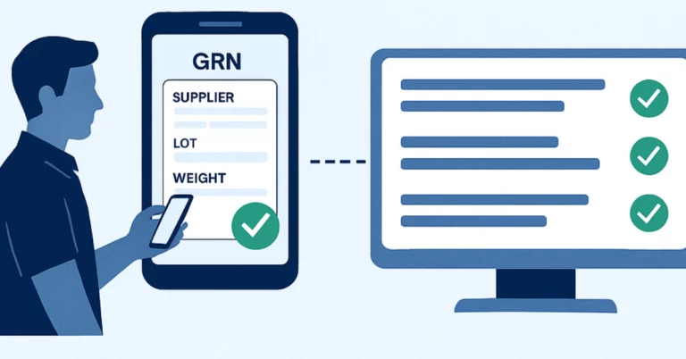 bulk GRN processing, mobile GRN processing, Mobile Based Bulk GRN Processing