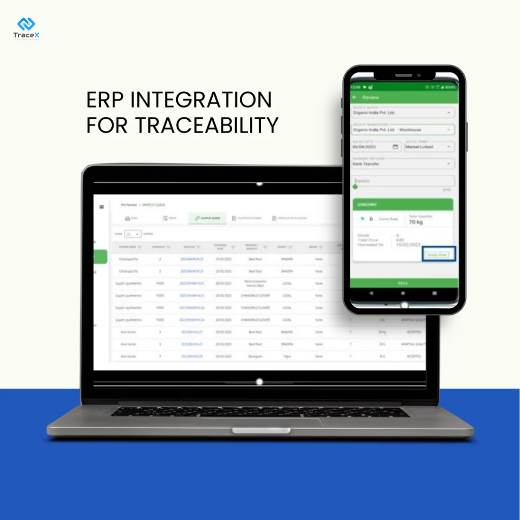 ERP integration for traceability, ERP–traceability integration ,