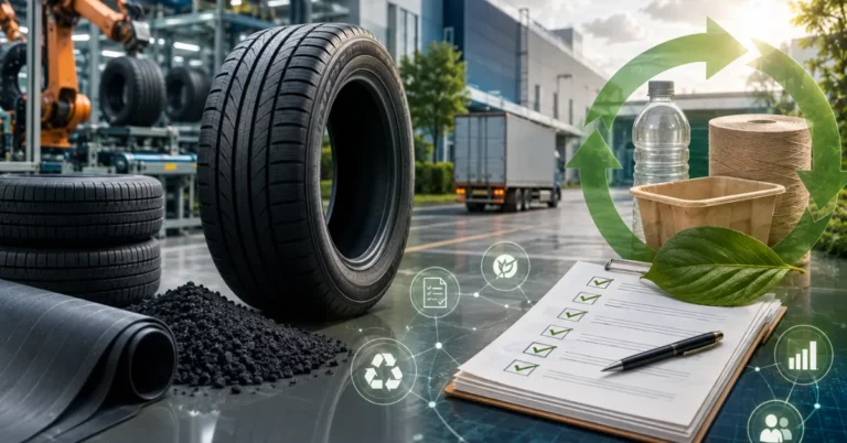 Tyre plant with recyclable packaging materials and a compliance checklist for PPWR in France