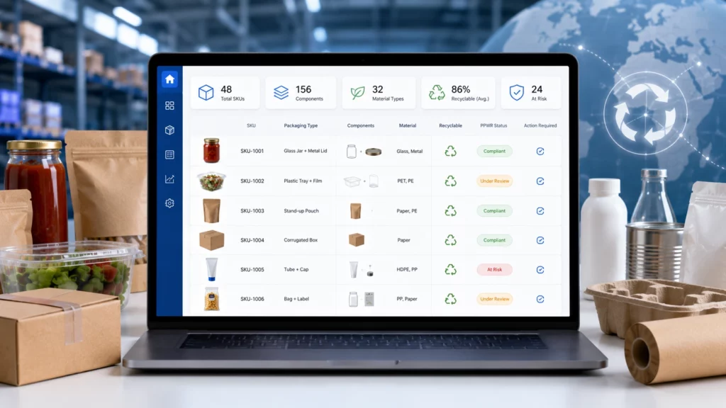 Packaging Changes Under PPWR, PPWR packaging design requirements; PPWR compliance 2026, packaging compliance software