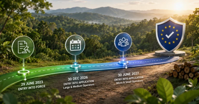 eudr transitional period, EUDR entry into application, EUDR transition period stock, EUDR grandfathering, placed on the EU market before 30 December 2026, EUDR downstream operator evidence