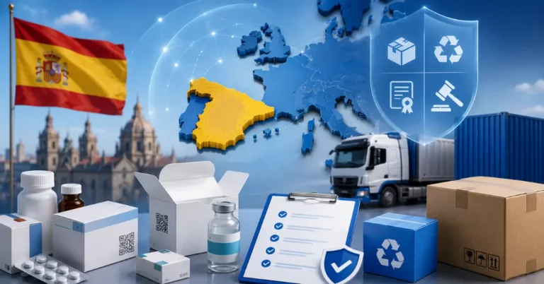 PPWR compliance for pharma importers Spain